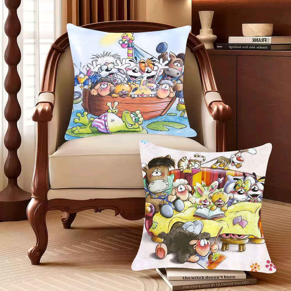 

Cartoon D-Diddl Cute Pillow Case Decor Protective Covers Comfortable Soft For Sofa Living Room Home Office