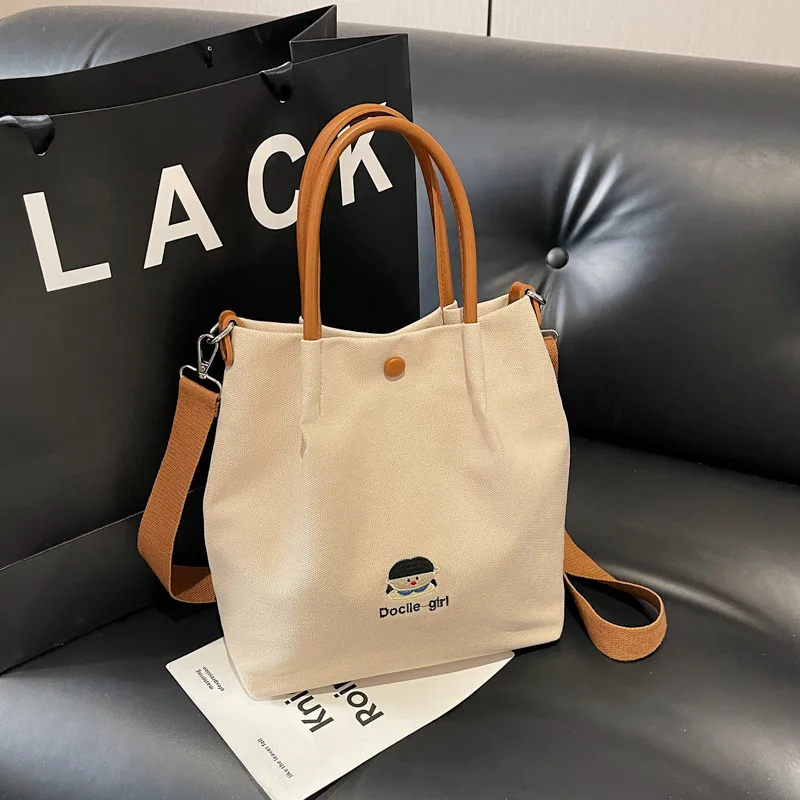 Nova Bolsa Transversal Minimalista Estilo Coreano com Bordado, Bolsa Casual e Simples para o Dia a Dia, Bolsa de Ombro Moderna e Versátil