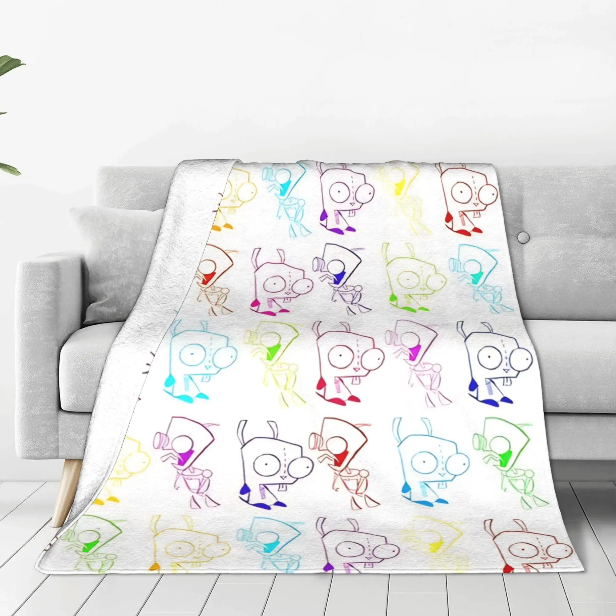 1PC Home Cutecore robot sidekick Invader Zim Blanket Super Cosy Plush Home Living Room Sofa Halloween