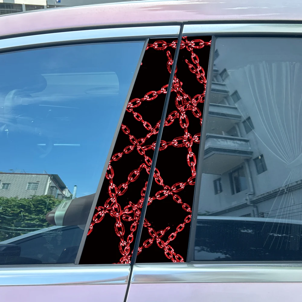 

2pcs Creative Black game purple wing Car Center Pillar Sticker B-Pillar Protective Film Decoration Decals