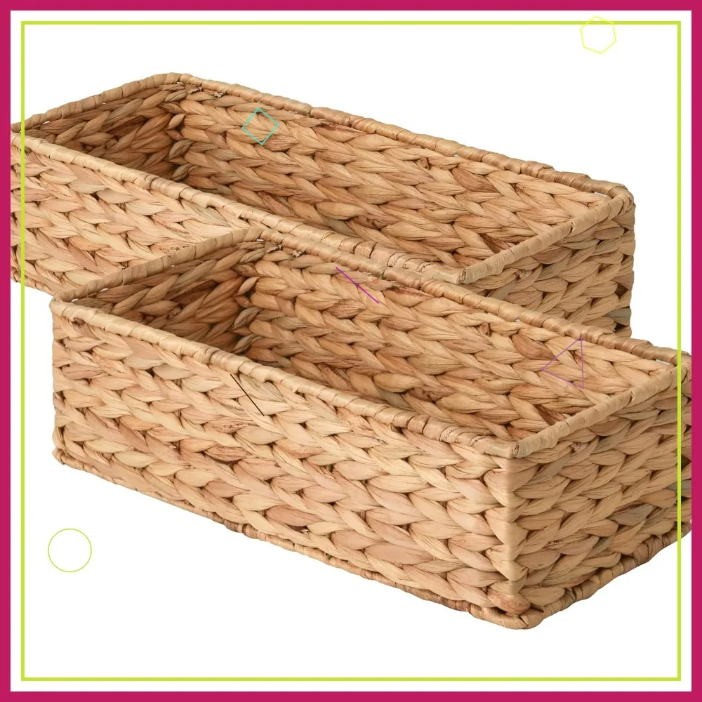 

Корзины для хранения из водяного гиацинта для унитаза, 2 шт., для организации пространства в ванной комнате и экономии места