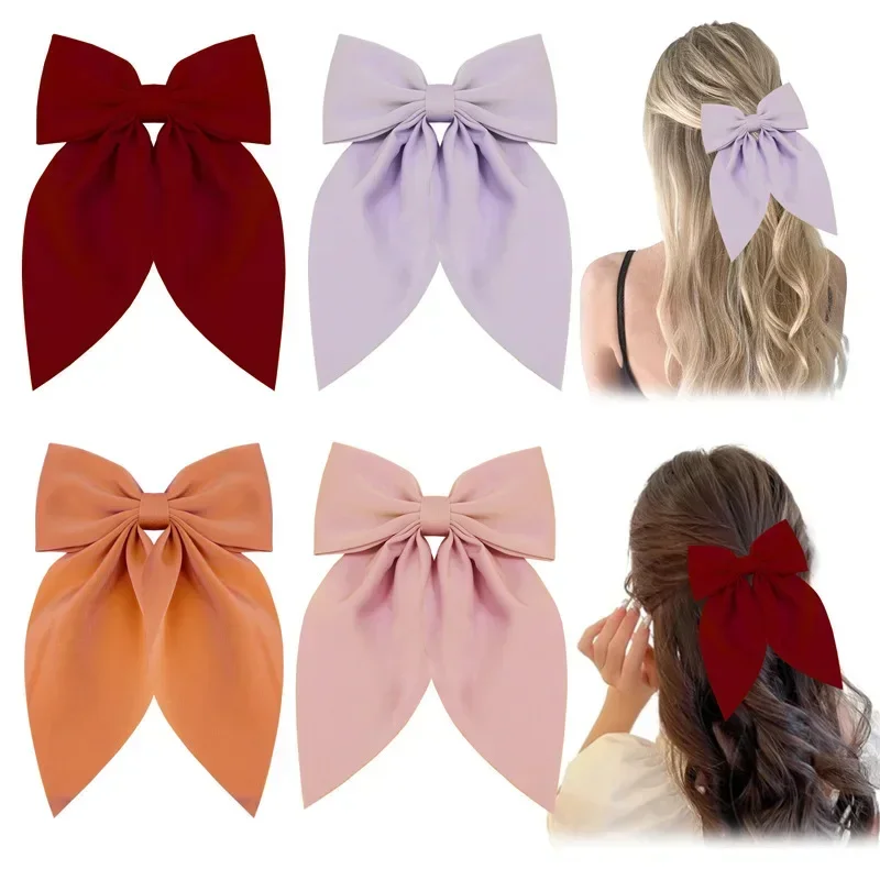 Pinza para el pelo con lazo grande para mujer y niña, pasadores con lazo estampado de flores elegantes, horquillas, accesorios para el cabello