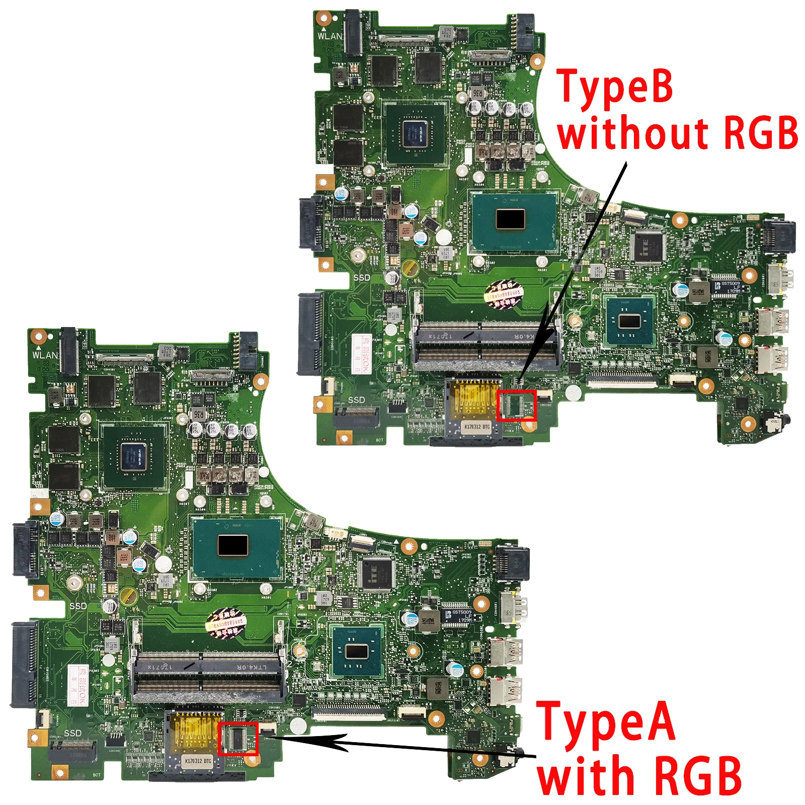 GL553V Mainboard ZX53V GL553VD GL553VE GL553VW FX553V ZX553V G553V Laptop Motherboard I5 I7 6th/7th Gen GTX1050/GTX1050Ti