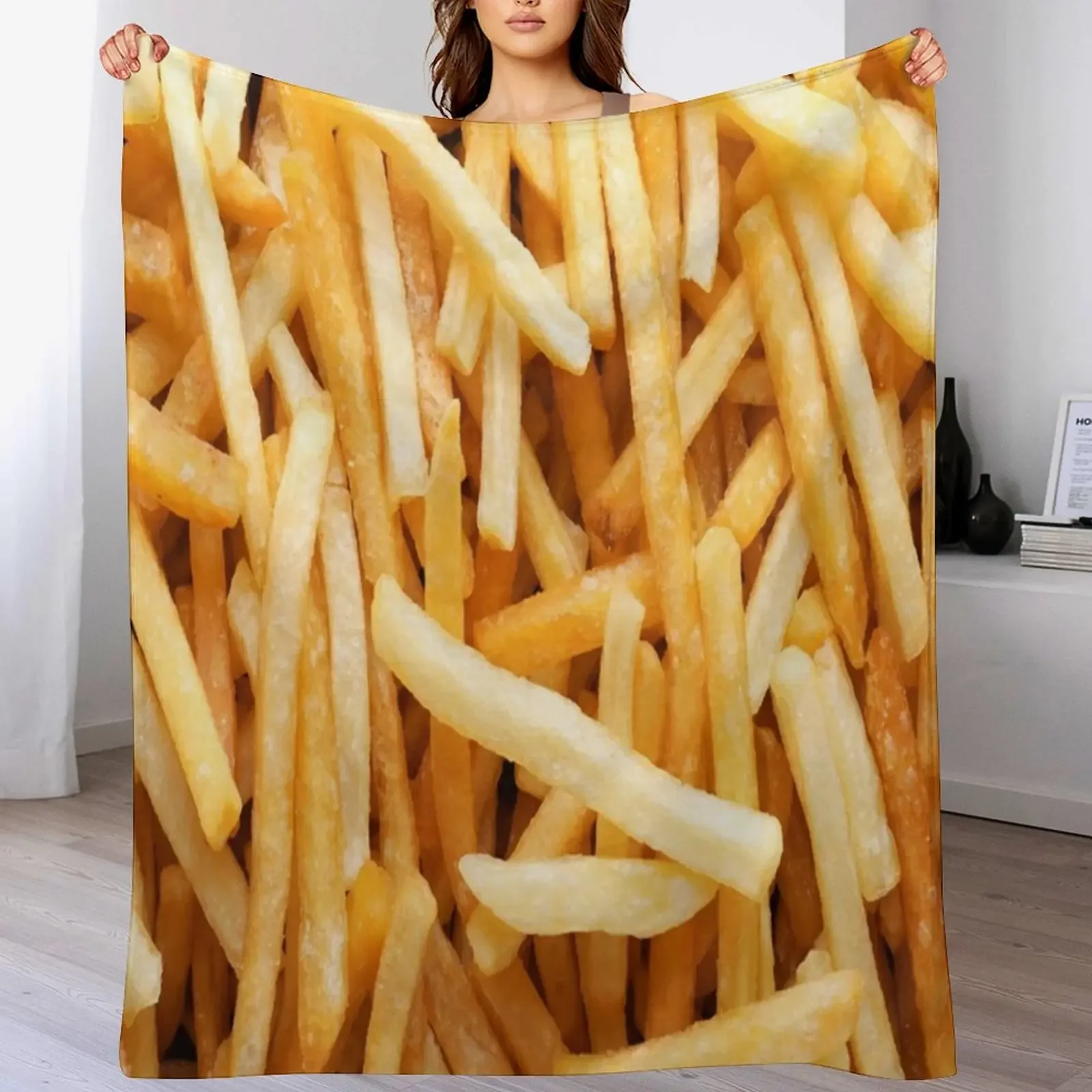 

Fries Throw Blanket Anti Shedding Soft Fuzzy Blanket for Home