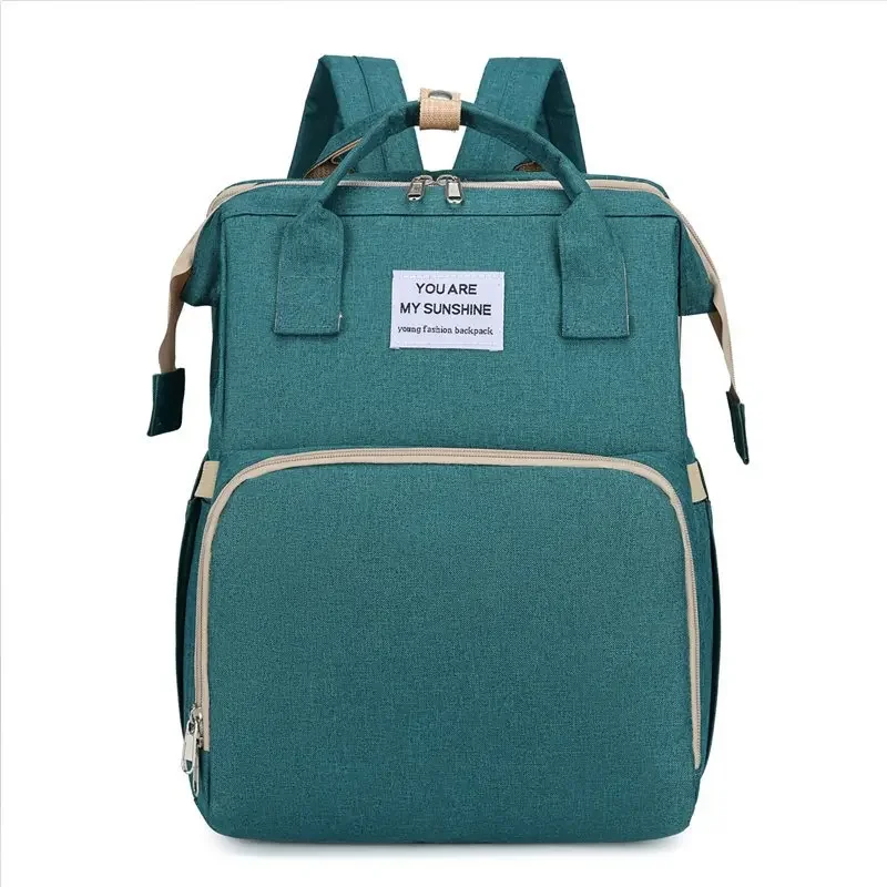 Large capacity foldable mommy bag New fashionable backpack for mothers with children Mother and baby bag foldable crib