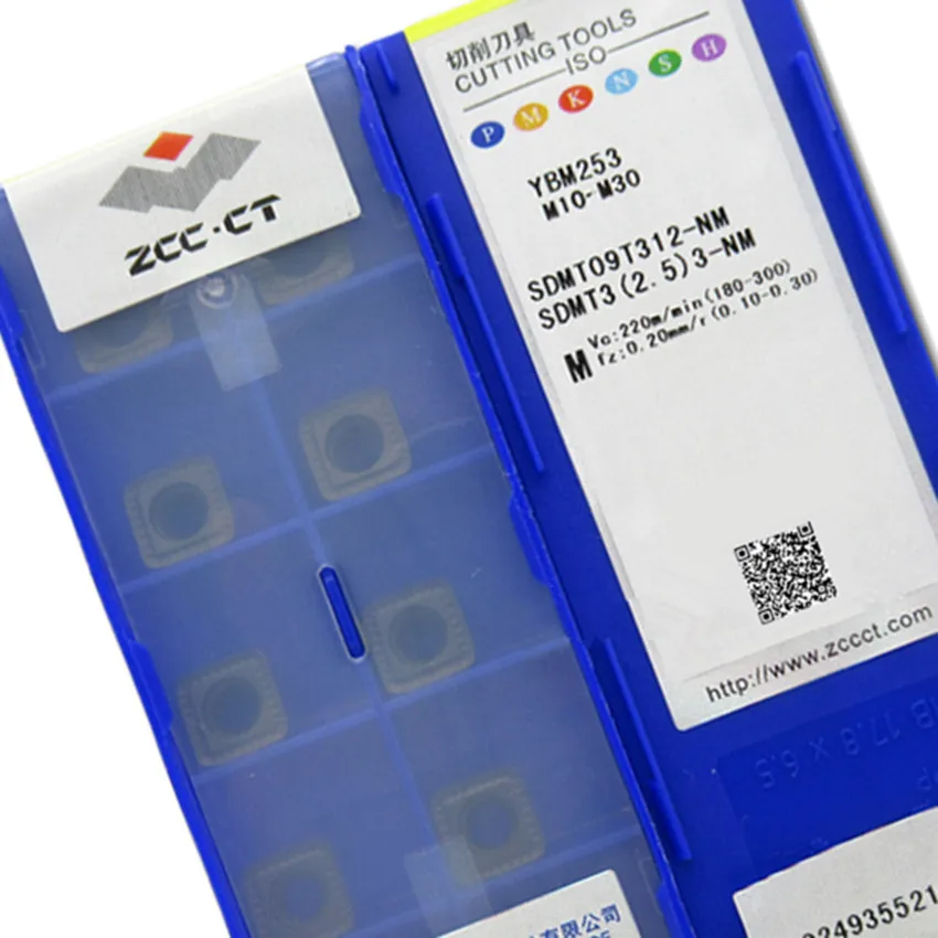 SDMT09T312-NM YBM253/SDMT120412-NM YBM253 SDMT32.53 SDMT433 ZCC.CT CNC carbide inserts For Stainless steel 10pcs/box