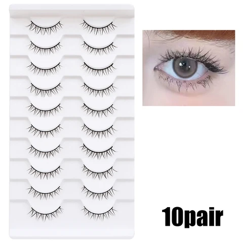 5/7/10 Pairs Manga Lashes Soft Natural False Eyelashes Long Fake Anime Lash Makeup Hand Made Eyelash Extension Set