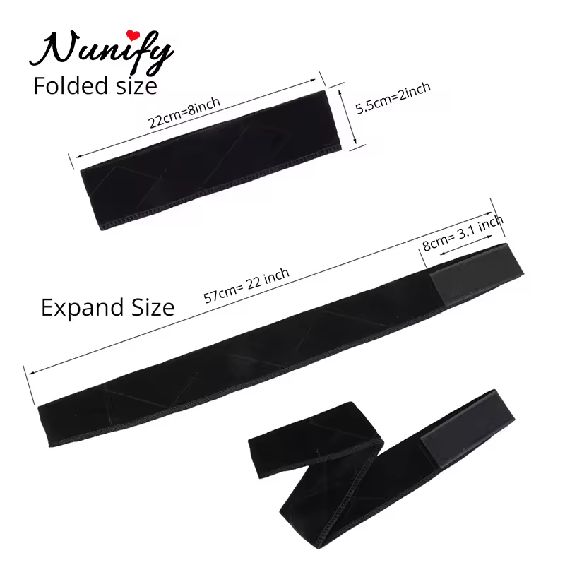 Nunify Non-slip Soft Velvet Women  Wig Grips Headband Women Velvet Wig Accessories Grip Scarf Headband Adjustable - Image 5