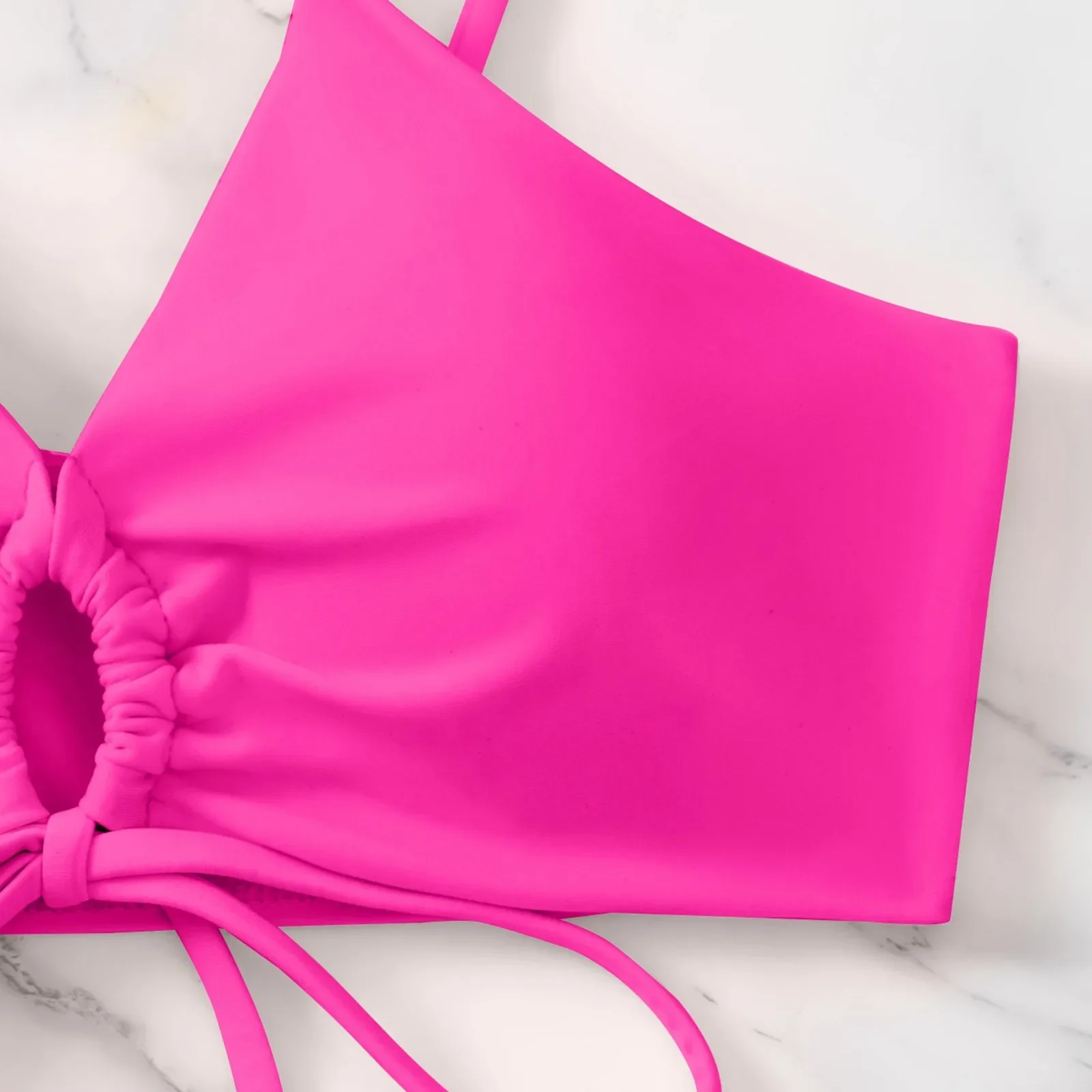 플래시 패치 워크 수영복 비치웨어 Bathers 여성 비키니 솔리드 컬러 레이스 Monokini Backless Hollow Summer 수영복