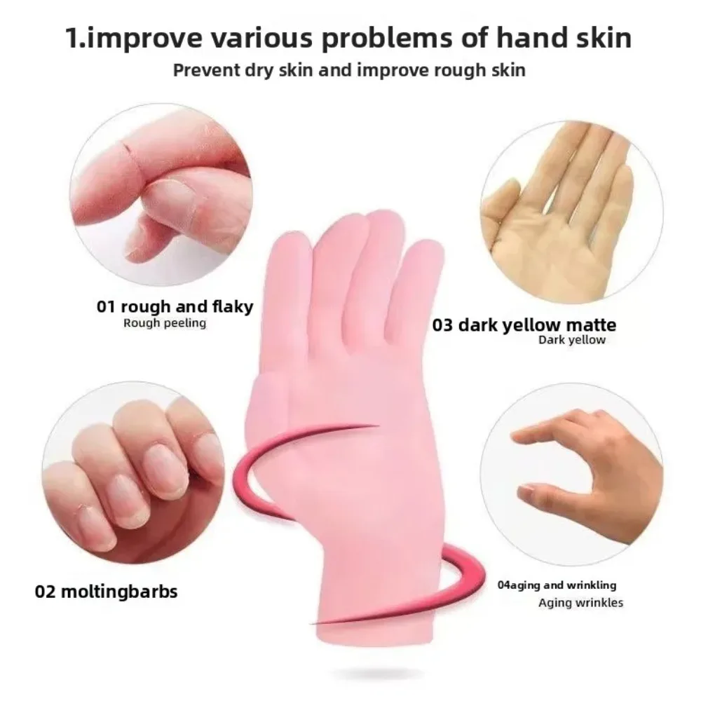 

Многоразовые силиконовые перчатки и набор масок для рук для глубокого увлажнения, ночного восстановления для сухих потрескавшихся рук, красоты