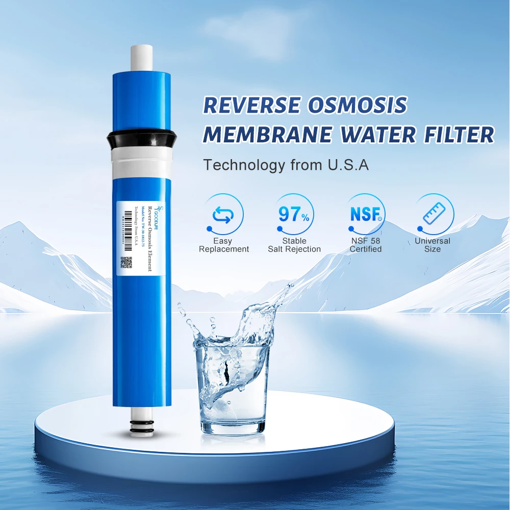 1812-50G/75G/100G/150Gpd (2Pcs) Home Kitchen Reverse Osmosis Membrane Purifier Drinking Water Treatment Filterro Water System