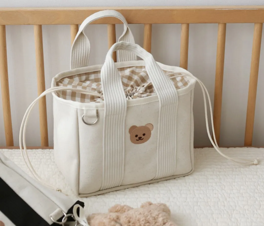 Korea Mommy Bag  Nappy Multifunctional Drawstring Canvas Outdoor Handbag Mother Baby Bag