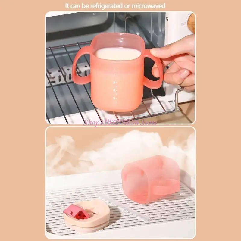 R6FD Leakproof Kids Milk Cup with Fun Cartoon Designings & Straw Safe & Not Toxic PP Milk Cup for Kids with Straw Plastic