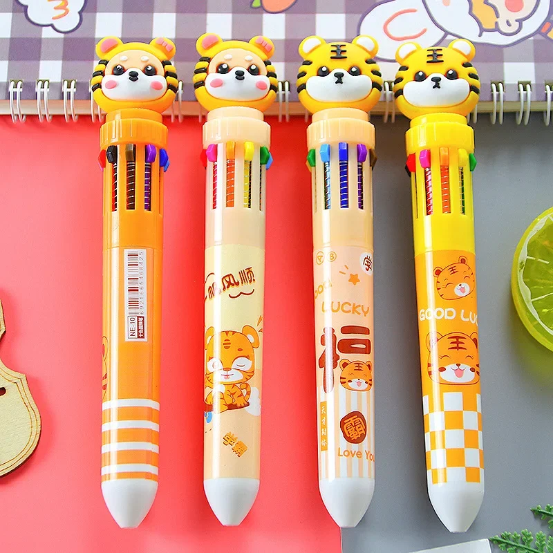 

30 шт. десятицветная шариковая ручка, красочная ручная книга, креативные канцелярские принадлежности для студентов, многоцветная шариковая ручка, 10 цветов