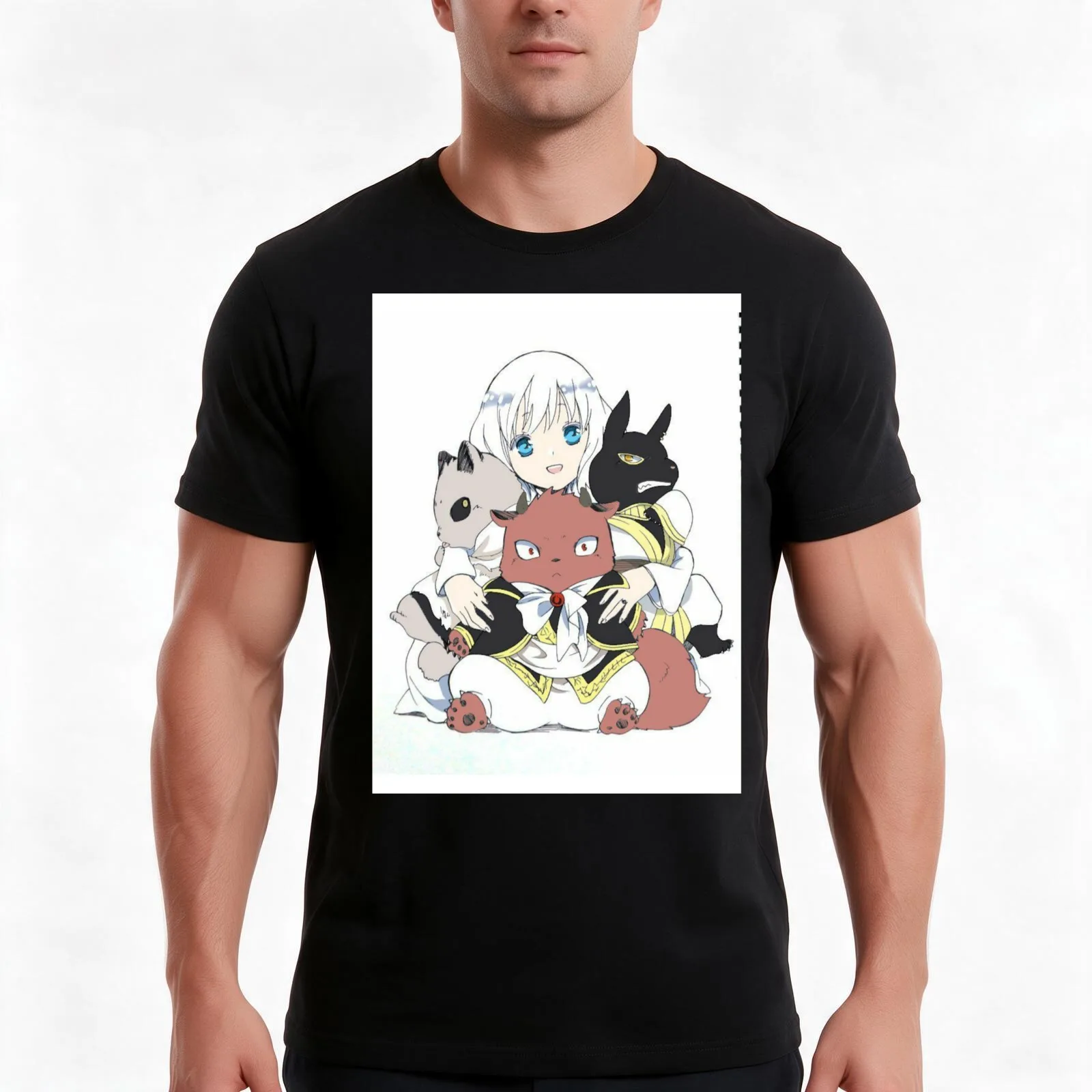 Camiseta de verano con estampado gráfico de estilo vintage, de algodón, de corte holgado, ideal para el día a día, con motivos de la princesa sacrificada y el rey de las bestias.