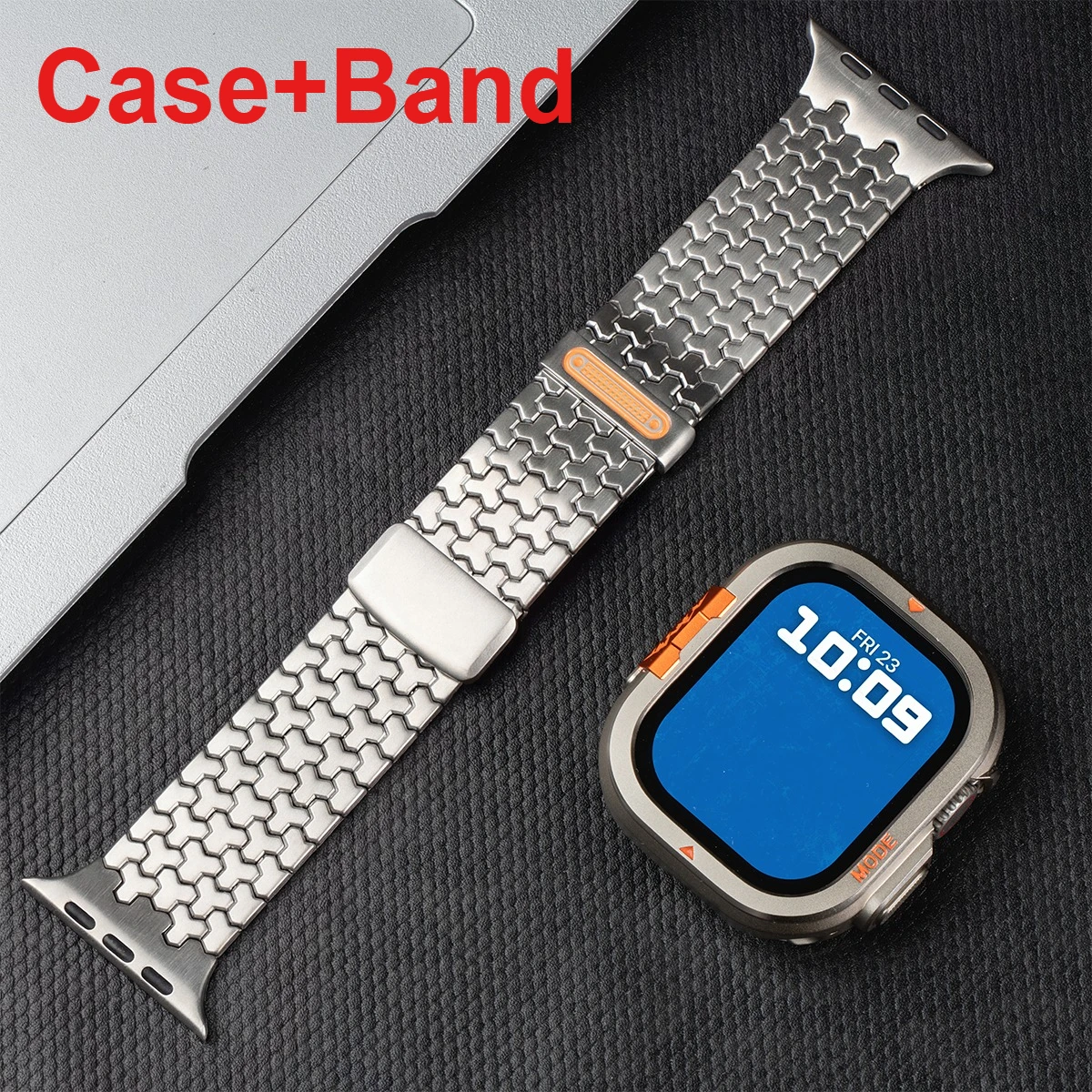 

Магнитный ремешок из нержавеющей стали + металлический корпус для Apple Watch Band Ultra 3 2 49 мм, браслет для Iwatch Series 11 10 46 мм Ultra Correas