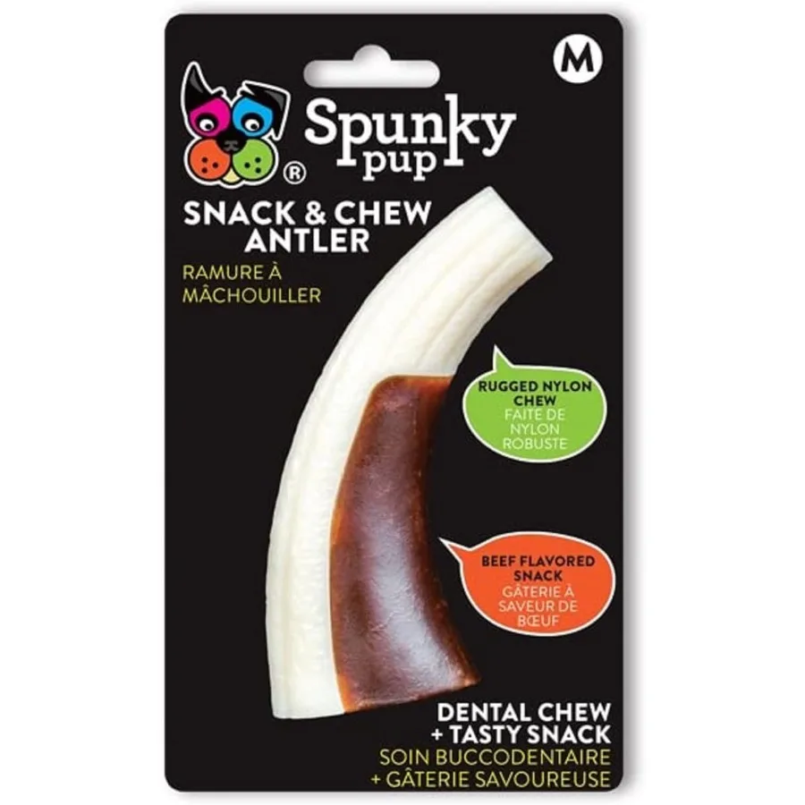 

Игрушка Sck and Chew Antler способствует здоровью зубов и десен среднего размера.