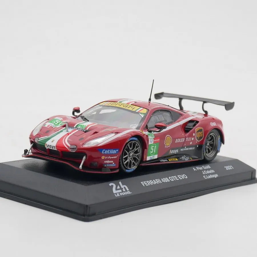 Diecast IXO 1:43 Scale 488 GTE EVO 2021 24 Hour Lemans Man Le Racing Alloy Car Model