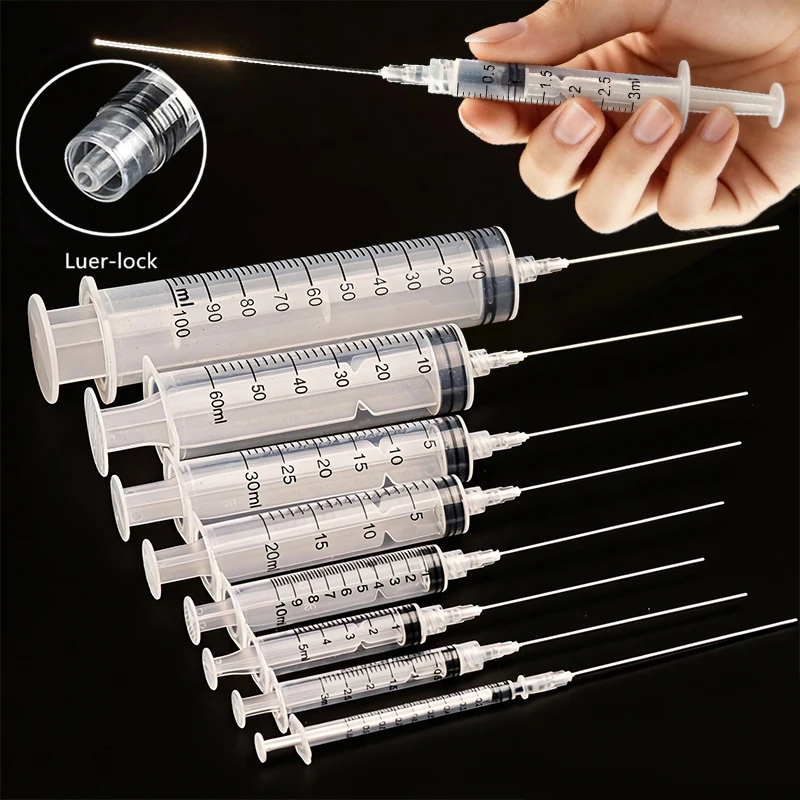 Industrielles Klebespritzen-Set mit Metallspitzen, Präzisions-Kunststoffspender für Harz, Öl, Paste, 1-100ml – Detail 1