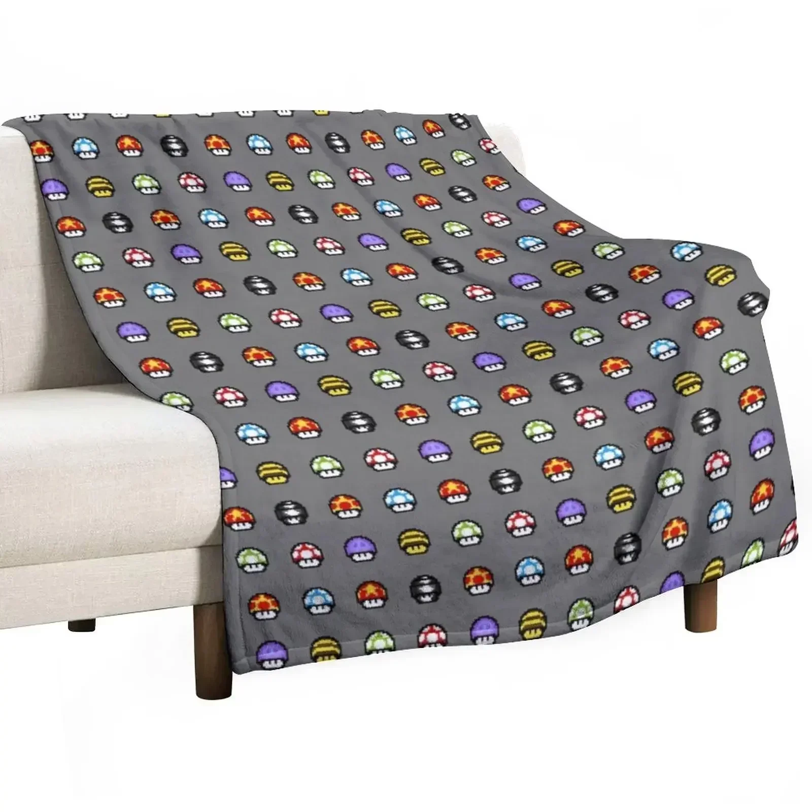 

Retro Pixels Design - Mushroom Pattern Throw Blanket halloween Sofa Quilt Blankets