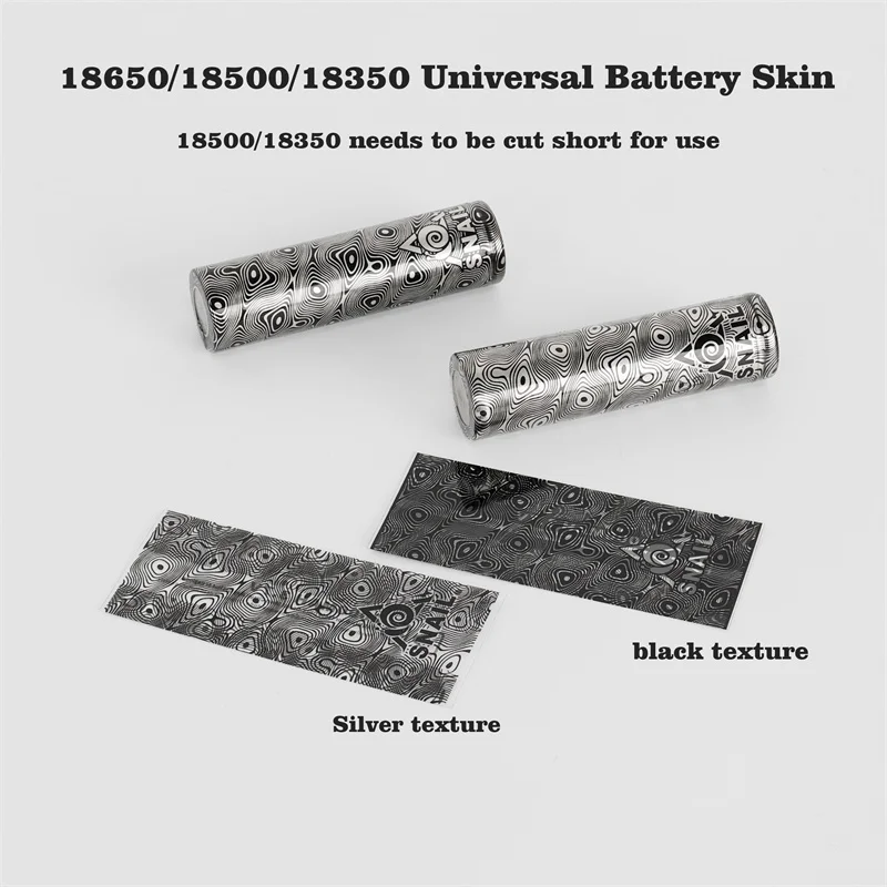 

5 шт./лот YFTK стиль 18650 универсальная защищенная крышка для литиевой батареи черный, серебристый цвет текстура PVS материал красивый узор