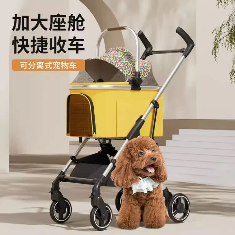 Small and Medium Size Pet Stroller Pet Cat out Trolley Dog Wheelchair Portable Foldable