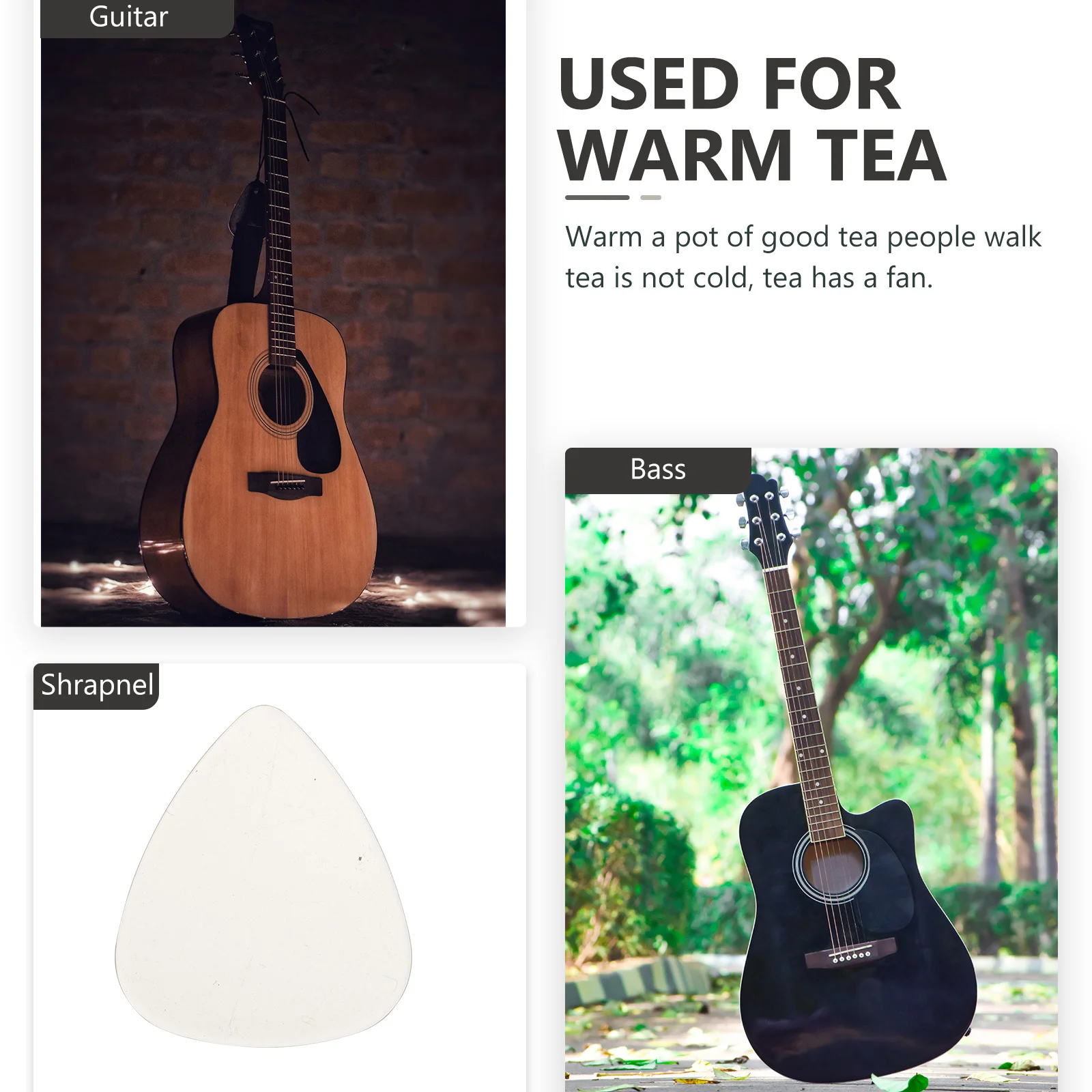 

10Pcs Strong Durable Plastic Guitar Picks Simple Design Portable Pick for Various Guitars Basses Plastic Guitar Pick