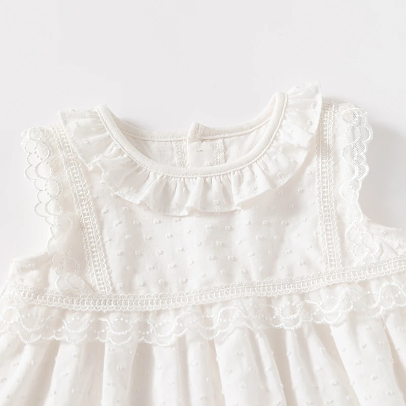 Princess Ruffles Lace Girls Dressess Cotton Summer Toddler Baby Sundresses Infant Clothes