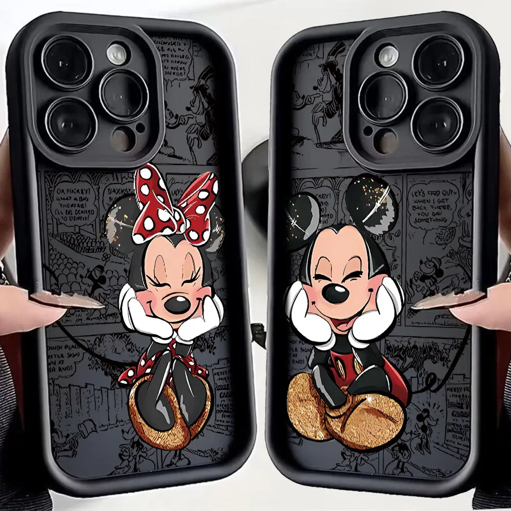 Casing ponsel Disney lucu Mickey Minnie, casing pelindung ponsel untuk OPPO A3 A3X A5 A7 A16 A17 A38 A53 A54 A55 A58 A72 A74 A76 A78 A94 A98 PRO 4G 5G