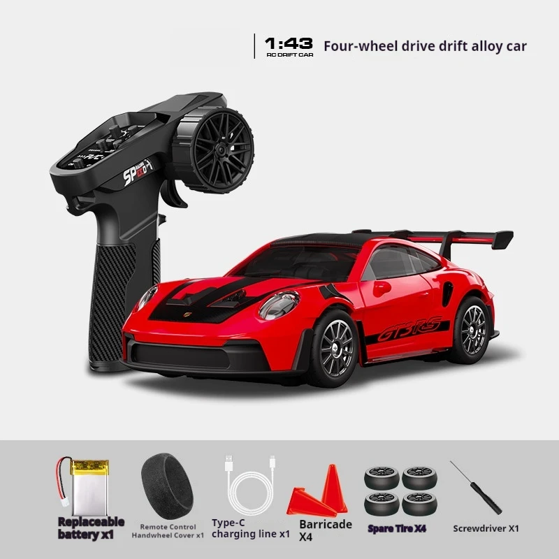 

1 43 Scale Mini Alloy RC Drift Car Full Proportional Control with Gyroscope 4WD High Performance Remote Control Model