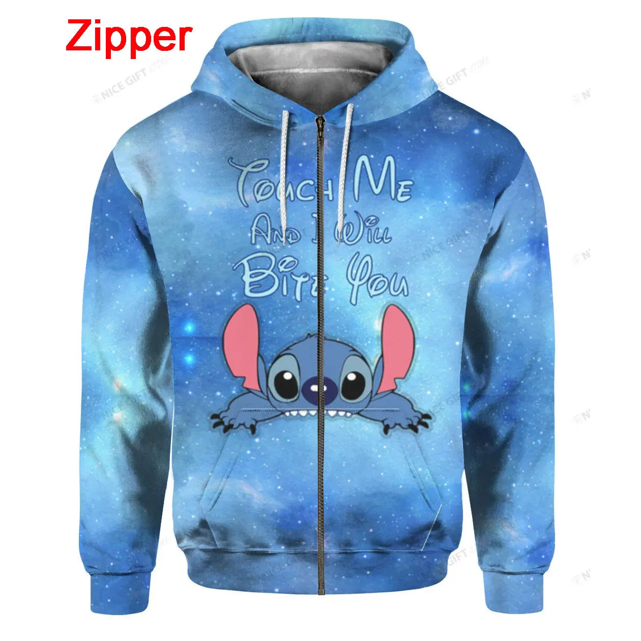 Men Zip Up Hoodie Stitch Cartoon Anime 2024 New Casual Cool Women Oversized Sweatshirt Spring Autumn Children Clothing Coat