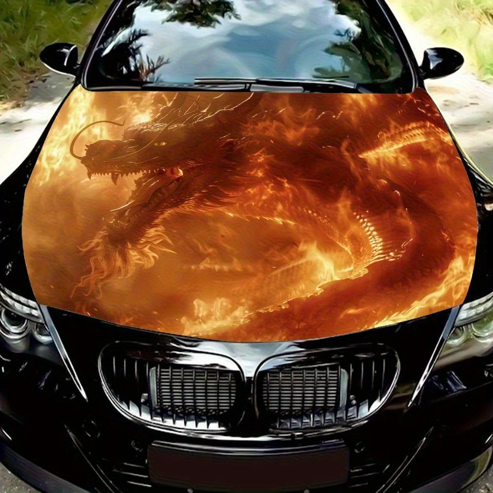 

Flame Dragon Car Hood Wrap Color Vinyl Sticker Truck Graphic Bonnet Auto Accessories Decor Decal Waterproof And Scratch Resistan