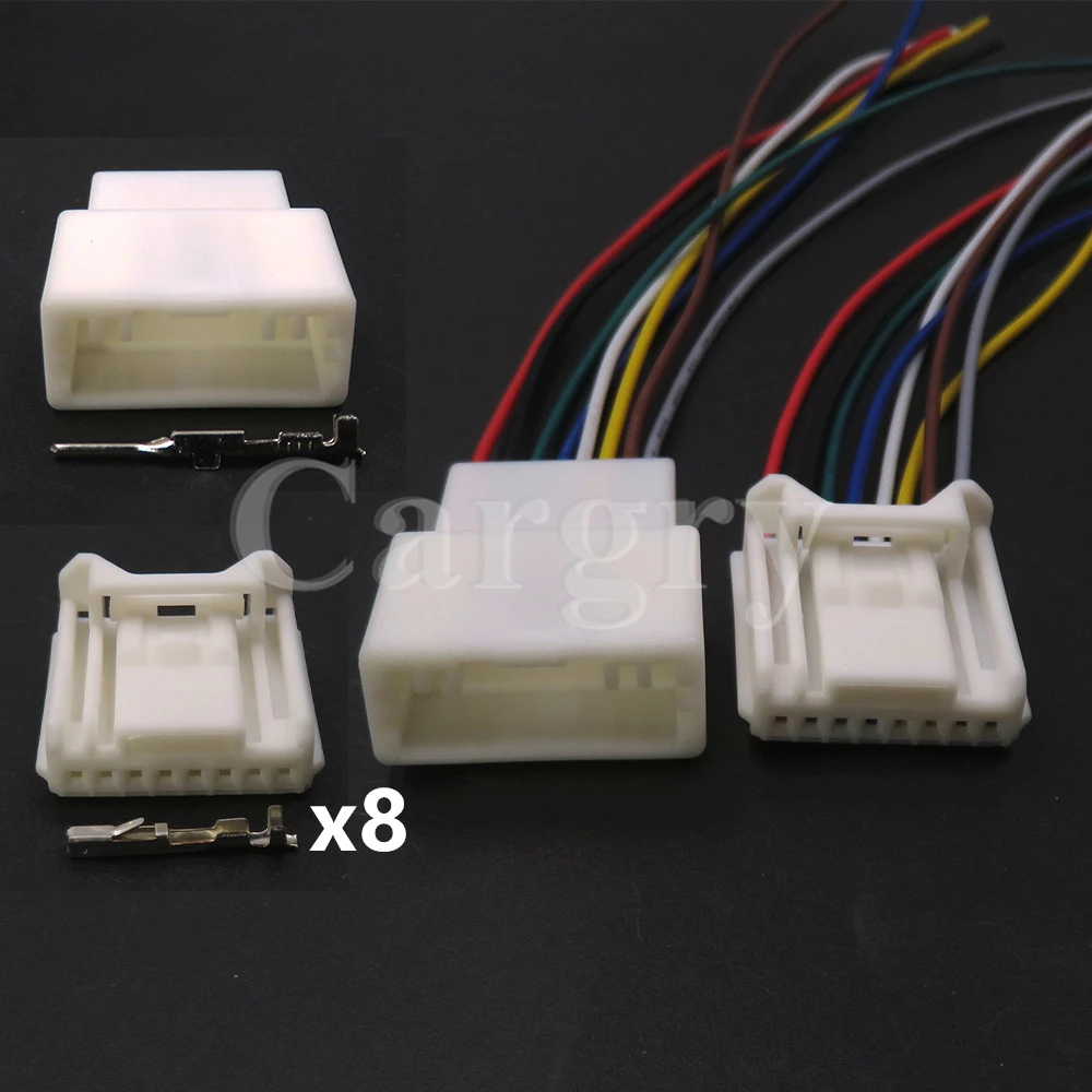 

1 Set 8P AC Assembly Auto White Socket With Terminal Miniature Wire Connector