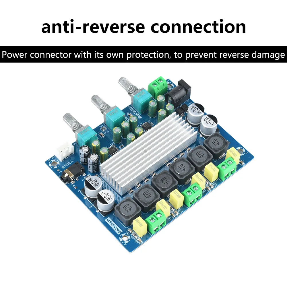 50W * 2 + 100W Scheda amplificatore audio stereo a doppio canale TPA3116D Classe D Amplificatori audio digitali a 2.1 canali Modulo AMP DC 8-24V