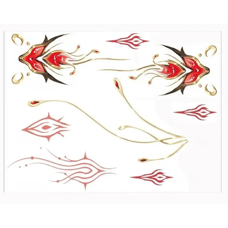 Game Wuthering Waves Hsin Tattoo Sticker Cosplay Prop The Moon Fox Role Play Accessories Tattoos Paster for Anime Party