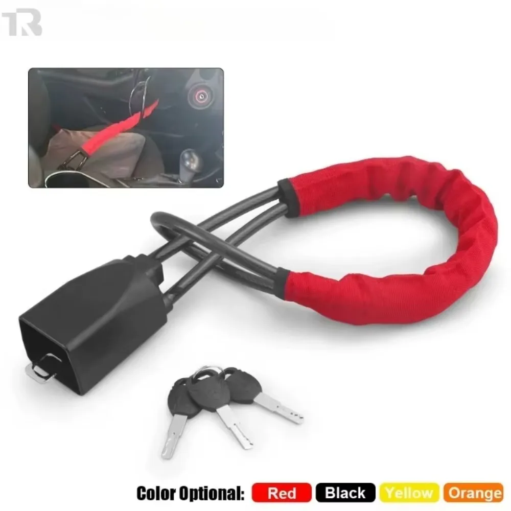 Car Accessories Steering Wheel Lock Universal Seat Belt Anti-Theft Lock With 3 Keys Anti-theft Device For Most Cars