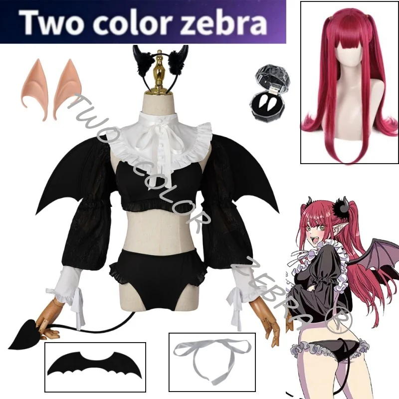 

Anime My Dress Up Darling Kitagawa Marin Bikini Cosplay Costume Full Set Ears Wing Wig Sexy Outfit Roleplay Halloween Party