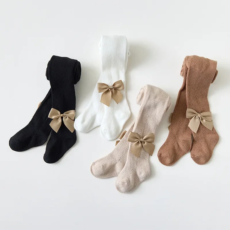 

Весенне-летние детские леггинсы в испанском стиле, колготки для девочек с полым бантом, новые детские штаны, носки