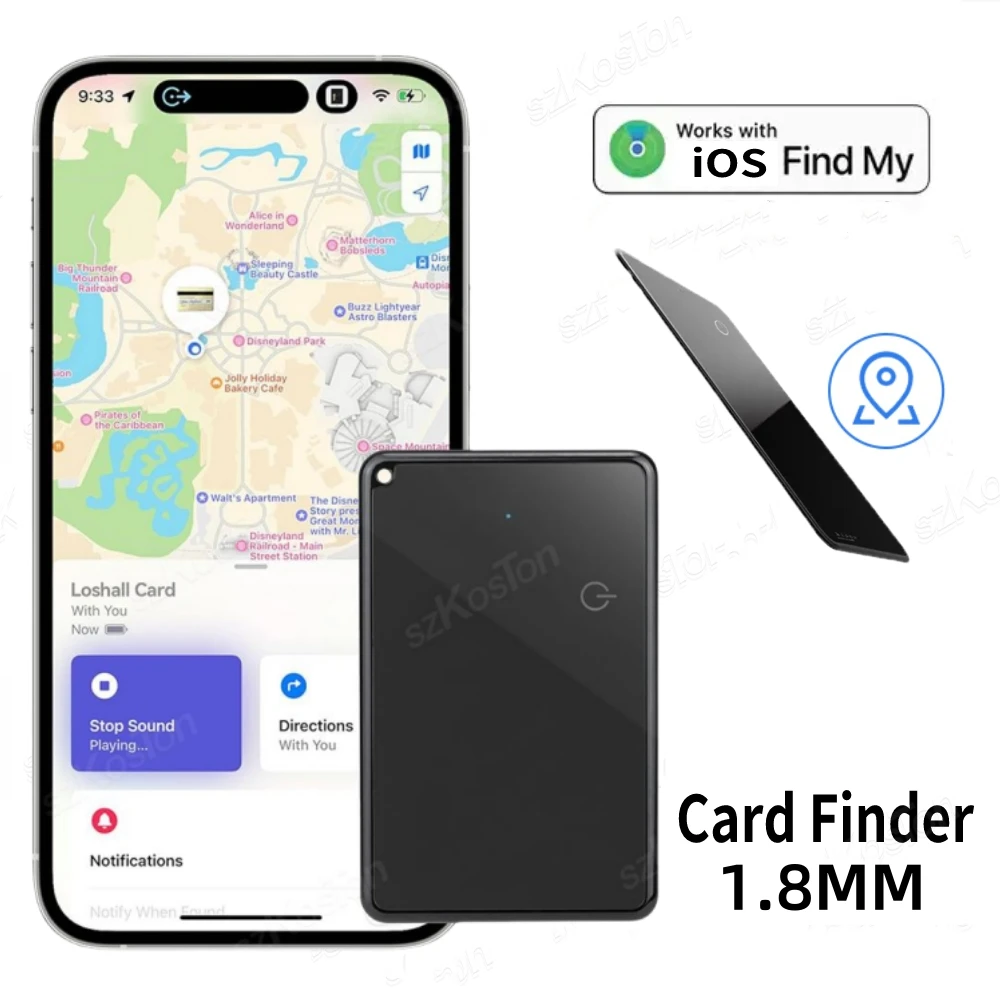 Card Finder Wallet Key Tracker Wireless Charging Works with Find My APP Tag Globle GPS Position Locator Only for Apple IOS MFI