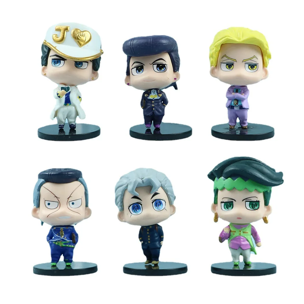 Figuras de Ação Anime JoJo Bizarre Adventure Q Version 7-8CM 5Pcs/Set, Modelos de PVC, Brinquedos, Ornamentos, Presentes Colecionáveis