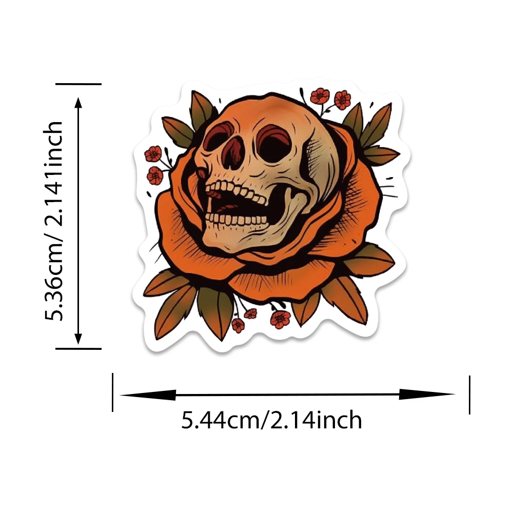 50 pezzi adesivi gotici con teschio di zucca strega scrapbook ufficiale chitarra telefono chitarra skateboard decalcomania fresca regalo per feste di Halloween