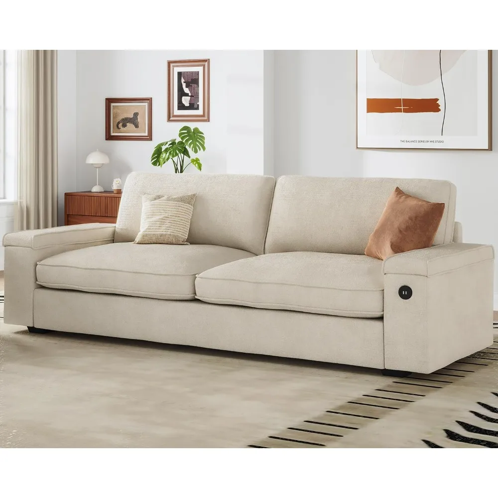 Modern Sofas Couches for Living Room, Comfy Couch with Extra Deep Seats, Oversized Loveseat Sofa with Storage