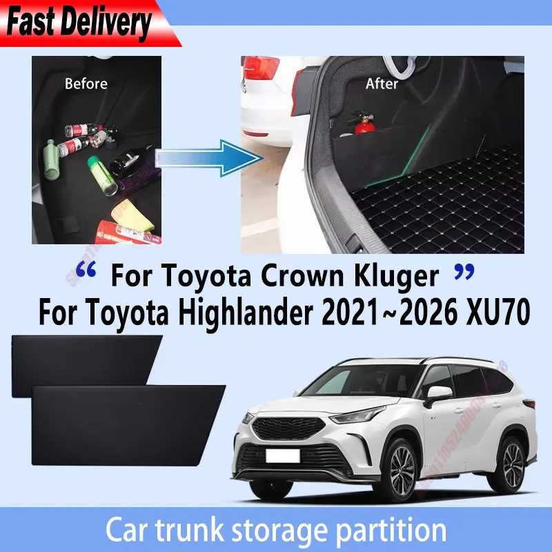 For Toyota Crown Kluger Highlande 2021~2026 25 Trunk Storage Partition Multifunction Storage Auto Interior Parts