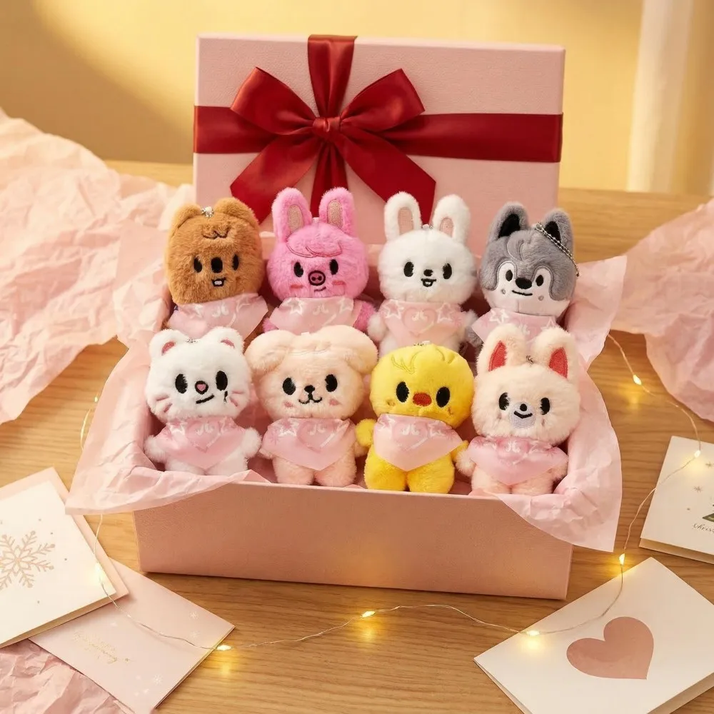 

Хит продаж: 12-сантиметровый плюшевый брелок-подвеска Stray Kids Феликс с шарфом и глазами-бусинками, креативныйкреат