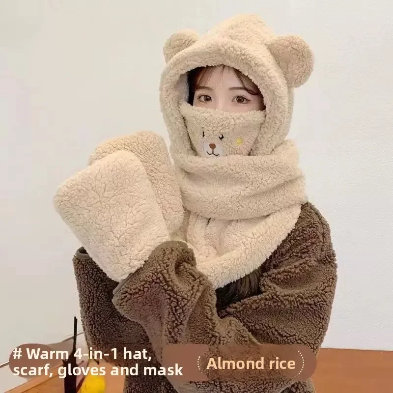 تنوعا قبعة ووشاح الشتاء إيرفلاب قبعة وشاح كومبو المرأة أفخم سميكة دفئا لطيف الباردة WeatherCute ليتل فوكس قبعة ووشاح