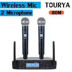 GLXD4 Microphone Wireless  Professional System UHF Mic Automatic Frequency 80M Party Stage Church Dual Handheld Microphones