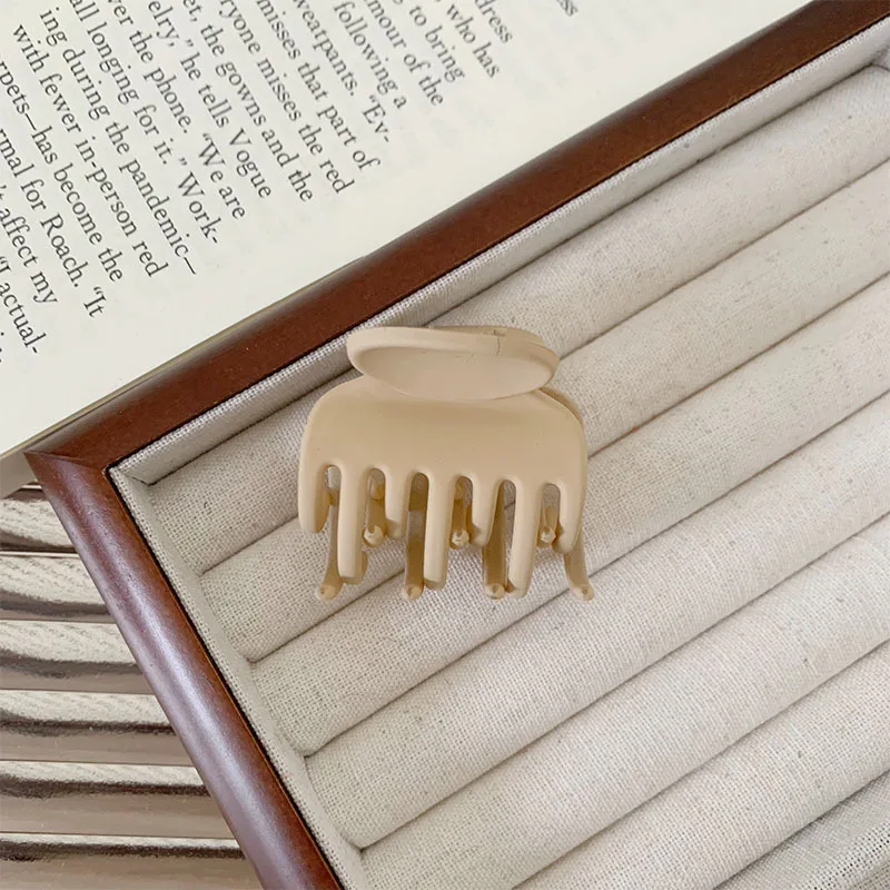 Small Frosted Hair Clip Basic All-Match Brown Hair Clip For Women image 5