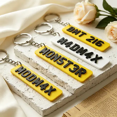Customized Acrylic Flat License Plate Keychain Personalized Names Car Registration Plate Novice Driver Gifts And Car Key Pendant