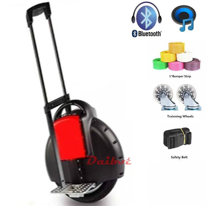 Monociclo eléctrico autoequilibrado de una sola rueda, 350W, 60V, con varilla de empuje/altavoz Bluetooth, patinete eléctrico portátil de monoroda para adultos