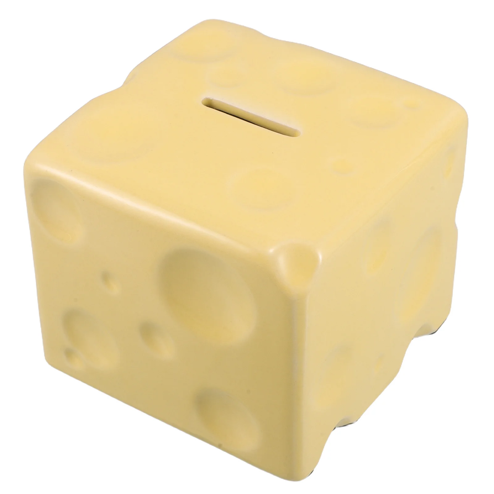 

Cheese Shaped Money Box Unique Design for Room Decoration 15cm Porcelain Coin Bank White Yellow Green